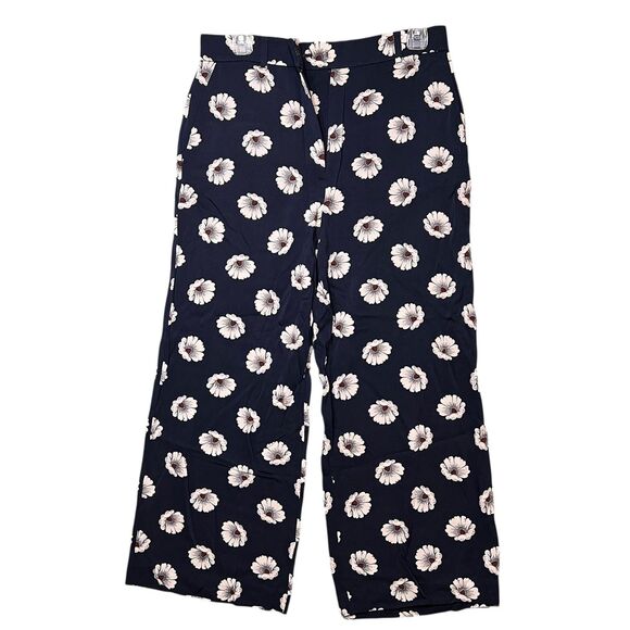 Ann Taylor Pants Womens 6 Floral Wide Leg Cropped Stretch Rayon Spandex Casual - Picture 11 of 12